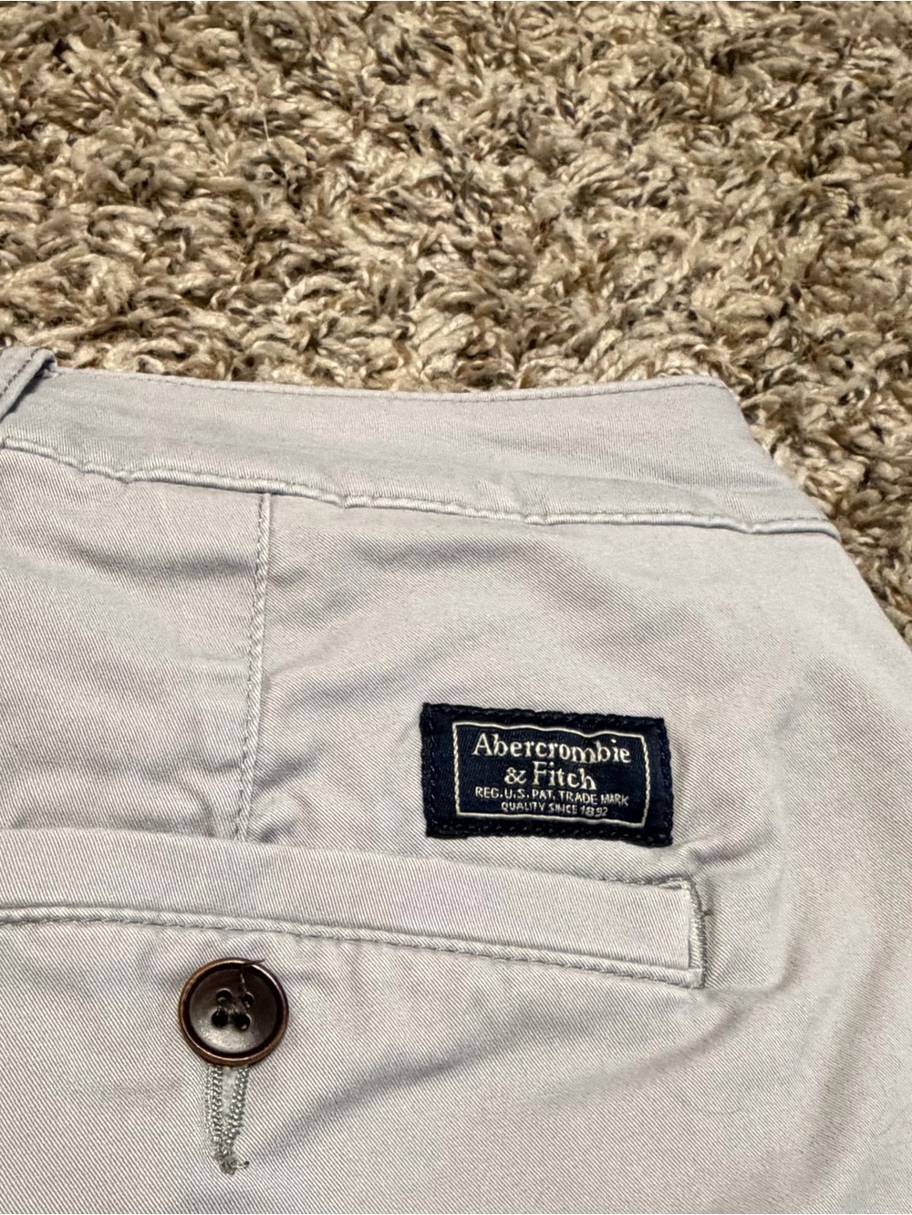 Abercrombie & Fitch Men's Size 29 Stretch Light Gray Casual Chino Shorts - Picture 3 of 4